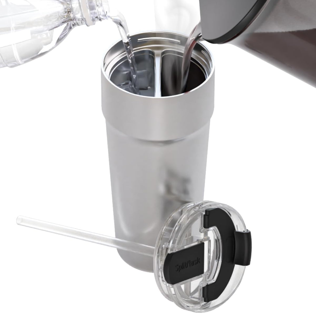 Splitflask Doppelkammer Isolierter Kaffeebecher - 850ml Auslaufsicherer Edelstahl Thermobecher, Heis