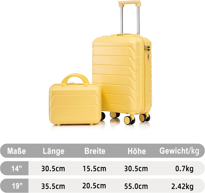LIFEISLE Hartschalen-Koffer Trolley Handgepäck Rollkoffer, Reisekoffer Set mit 4 Rollen, 2er Gepäcks