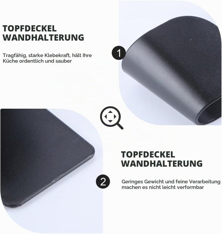 Cabilock Topfdeckelhalter Selbstklebend 8.00X5.00X4.50Cm Wandmontage Pot Lid Aufbewahrungsständer Kü