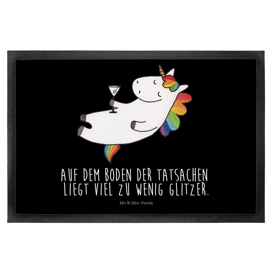 Mr. & Mrs. Panda 50 x 75 cm Fussmatte Einhorn Cocktail - Geschenk, Unicorn, Schmutzmatte, Türvorlege