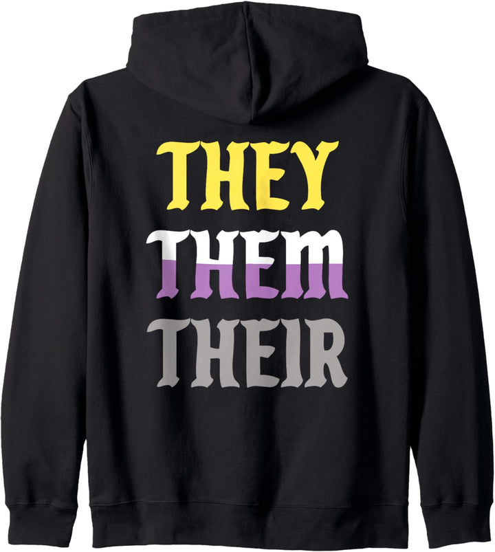 They Them Their Pronomen LGBTQ Non-Binary Pride Kapuzenjacke