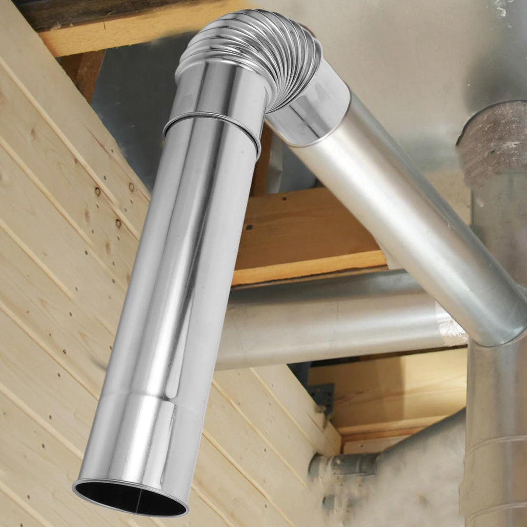 WOONEKY 3pcs Ofenrohr Satz 60cm mit 90° Bogen Auspuffbogen Winkel Rohr Kaminrohr Edelstahlrohr FüR Z