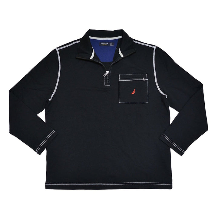 Nautica Mens Half Zip Mock Neck Sweatshirt