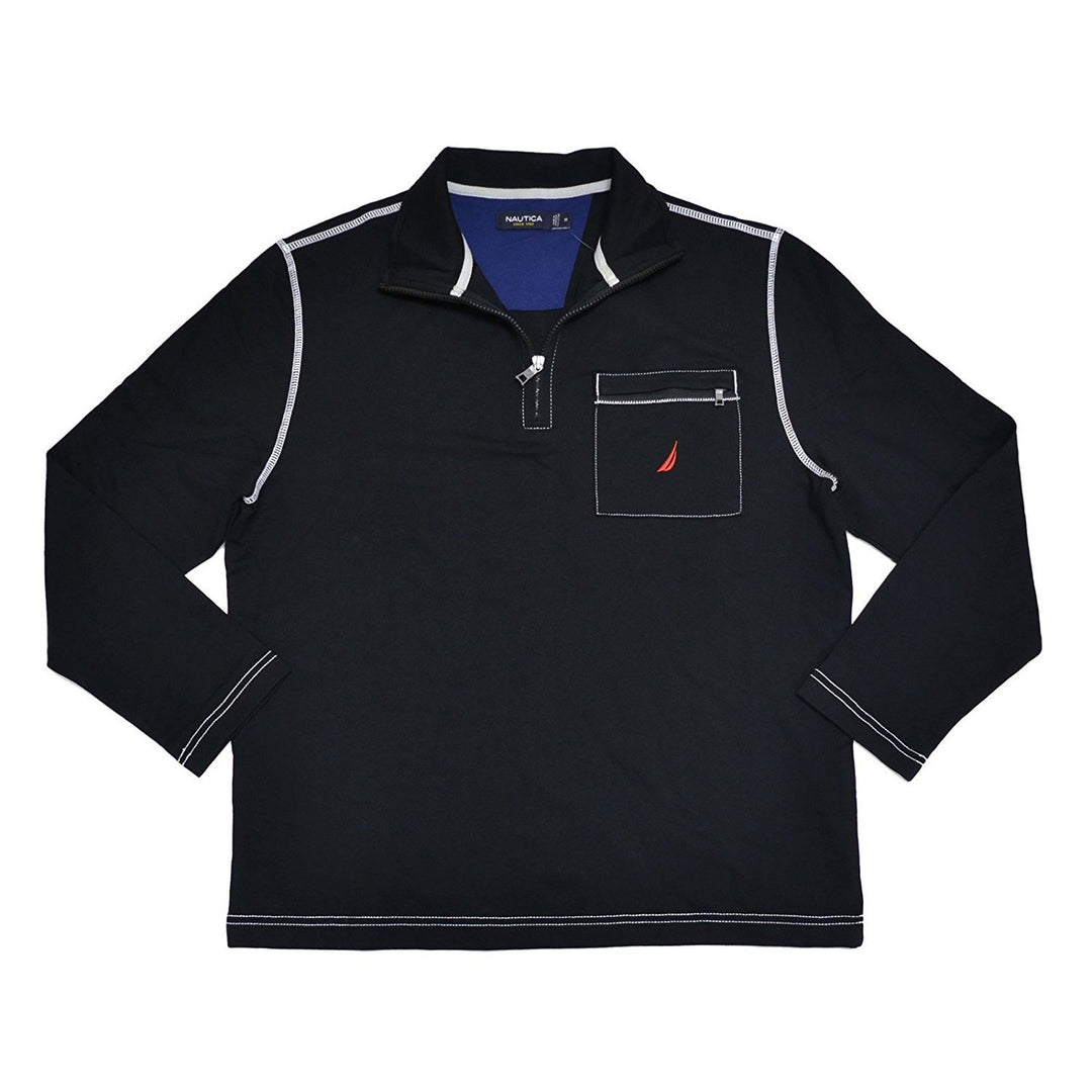 Nautica Mens Half Zip Mock Neck Sweatshirt