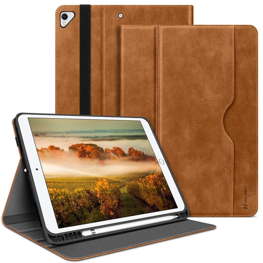 HOLIMET iPad 9 Generation Hülle mit Stifthalter, 2021/2020/2019 iPad 8/7. Generation PU-Leder Case T