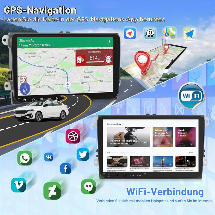 [4G+64G] Motorsi Autoradio für VW Seat Passat Golf 5 6 Polo Skoda mit Apple Carplay Android Auto, 9&