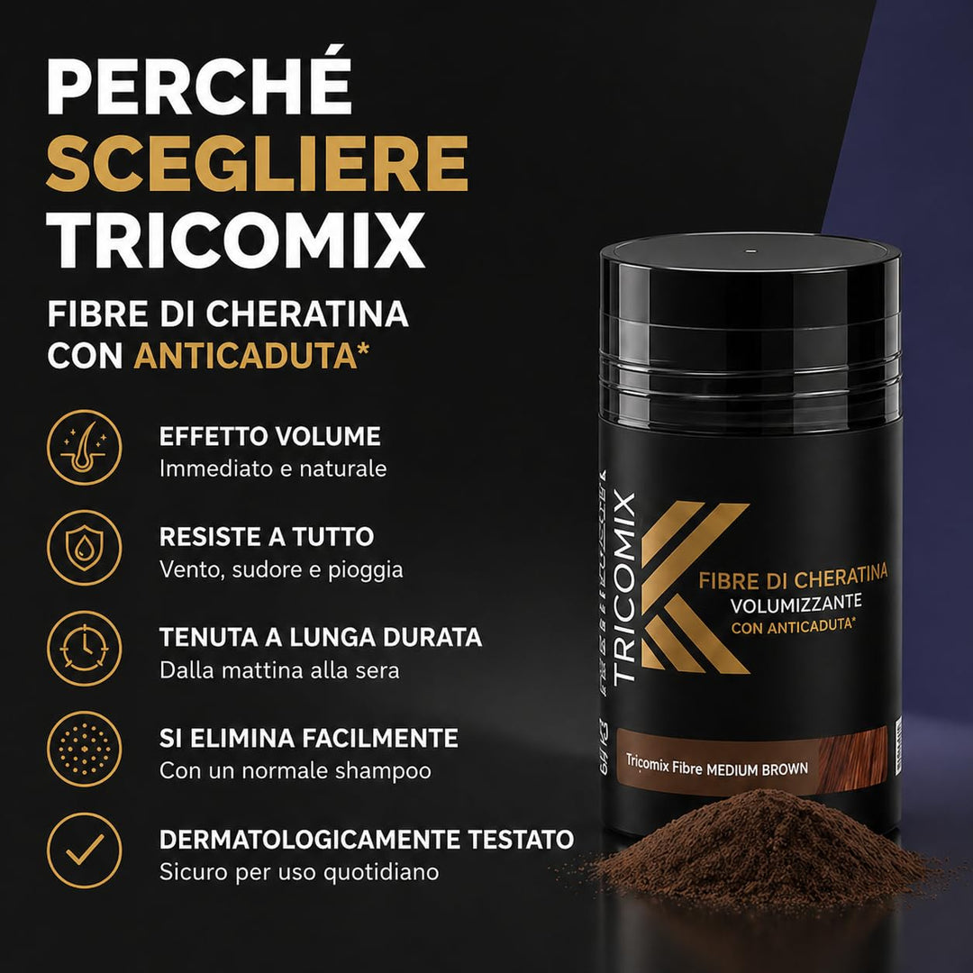 Tricomix Fibre Blond 12gr - Volumisierende Keratinfasern Mit Anti-Haarausfall-Effekt 12 grammi Biond