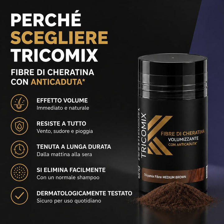 Tricomix Fibre Blond 12gr - Volumisierende Keratinfasern Mit Anti-Haarausfall-Effekt 12 grammi Biond