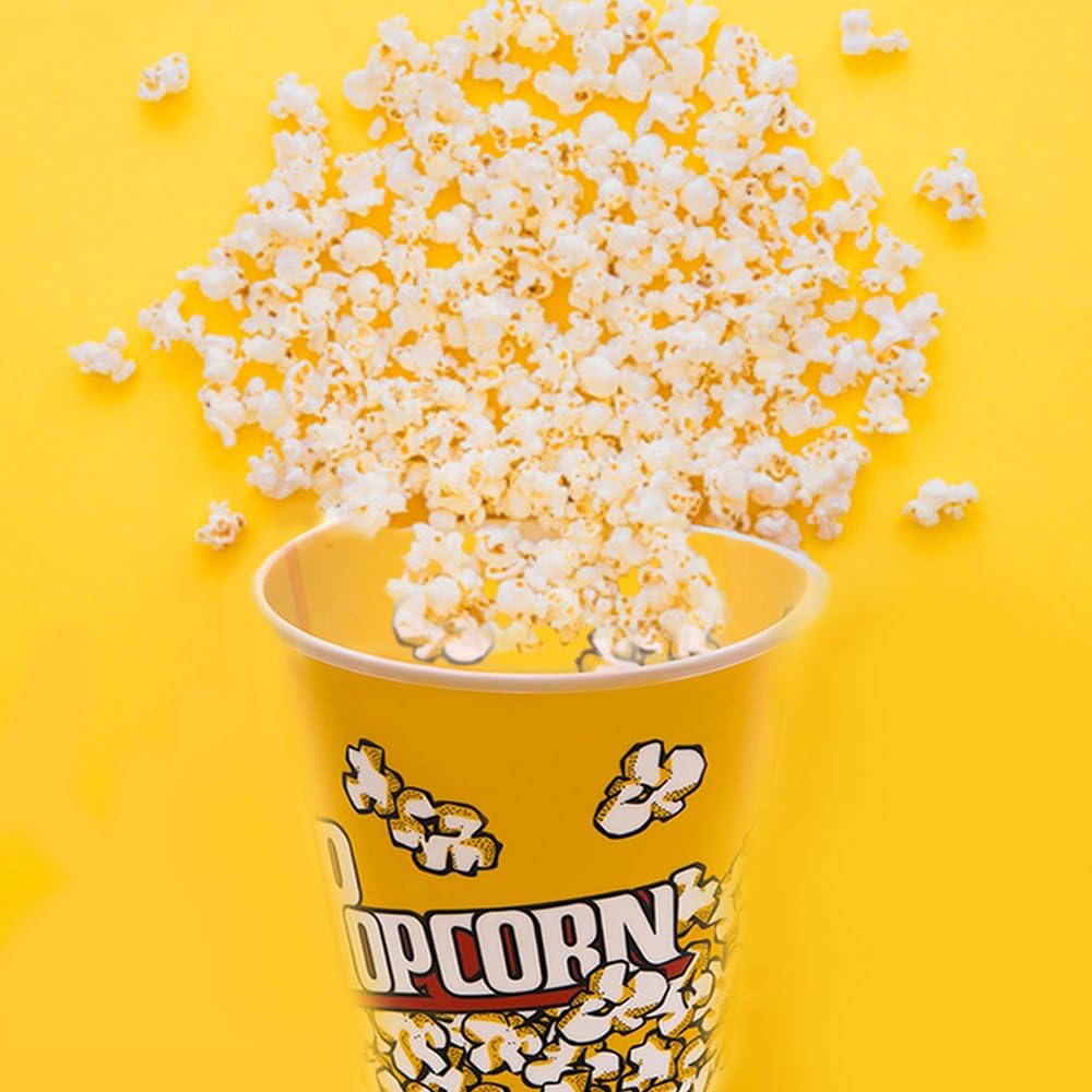Novelty Place Retro-Stil Kunststoff Popcornbehälter für Movie Night - 7,25" gross x 7,25" Top Durchm