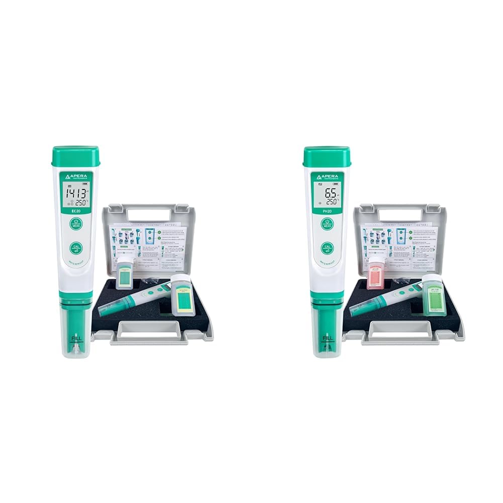 Apera Instruments EC20 EC-Meter, Leitfähigkeitsmessgerät im Taschenformat & PH20 pH-Meter, Messgerät