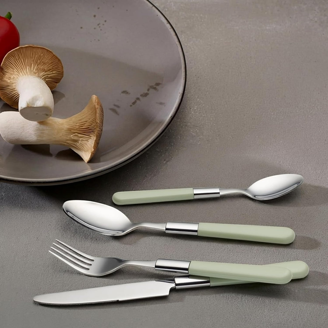 ECHTWERK Besteck Set “Bistro“, mit Kunststoffgriffen, Campingbesteck, Picknickbesteck, leichtes Reis