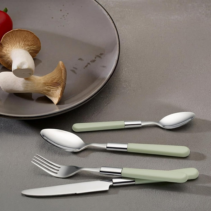 ECHTWERK Besteck Set “Bistro“, mit Kunststoffgriffen, Campingbesteck, Picknickbesteck, leichtes Reis