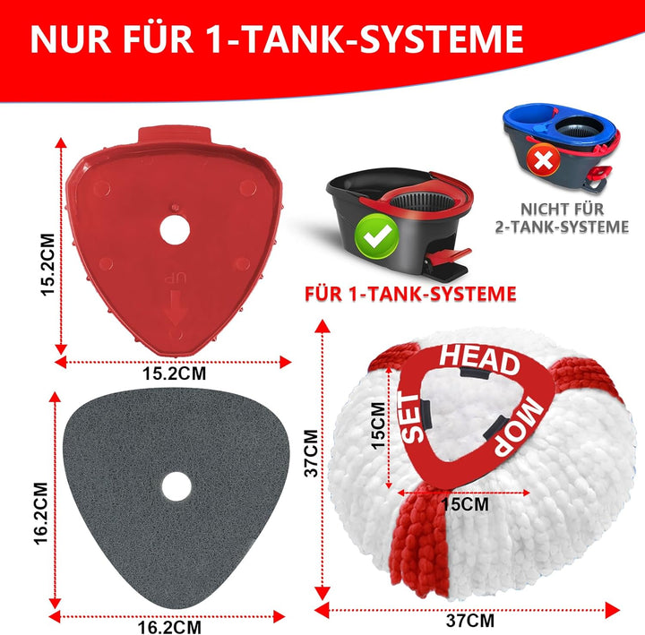 7 Pack Wischmopp Ersatzbezug für Vileda Turbo Mop, Wischmop Wischer Ersatzköpfe und Bodenwischer mit