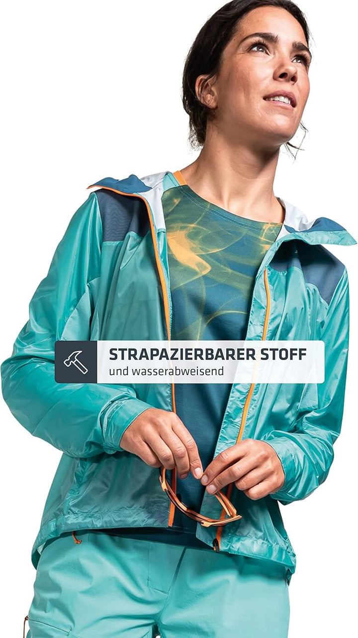 Schöffel Damen Hybrid Jkt Flow Trail L, extrem leichte, atmungsaktive MTB Jacke, wasserabweisende Fa