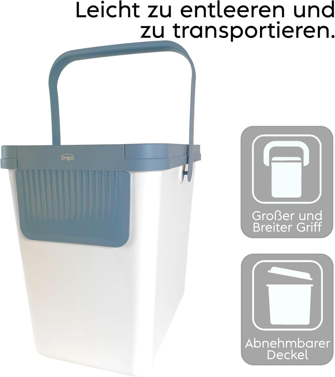 Snips 090081 Set getrennte Müllsammlung 2 x 25 Liter, Mülleimer Küche 26x36x43 cm, Weiss, Made in It