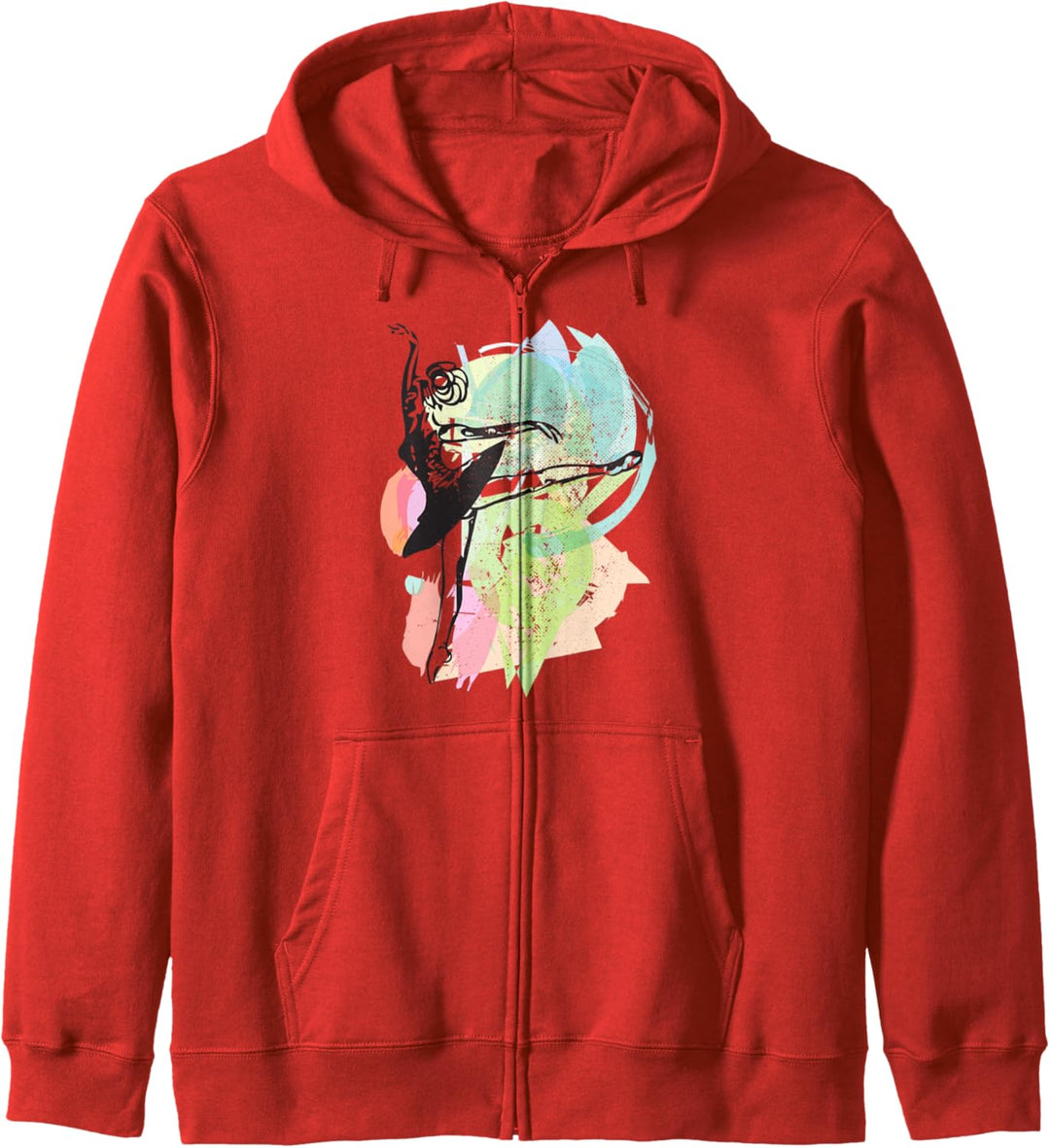 Mädchen tanzende Ballerina bunte Balletttänzer-Silhouette Kapuzenjacke