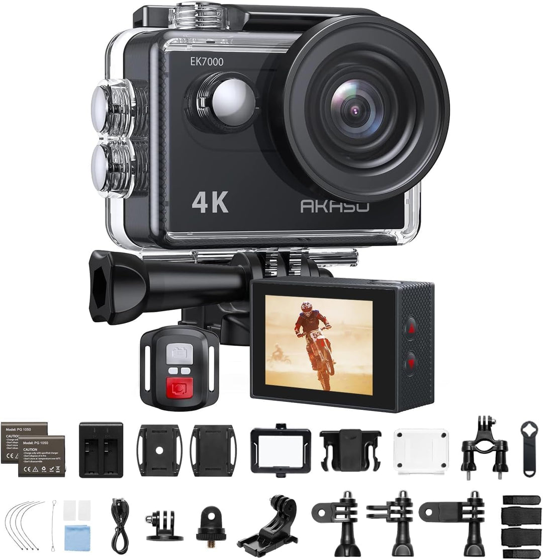 AKASO Sportkamera 4K 30 fps 20 MP WiFi – 4K Kamera wasserdicht bis 30 m mit Stabilisierung (EIS), 4