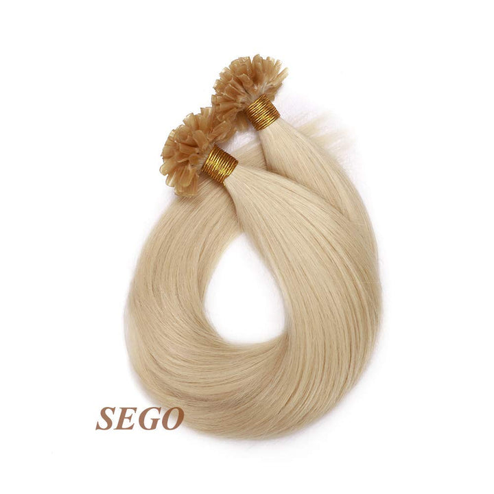 SEGO U Tip Extensions Haare Bonding Echthaar Bonded Haarverlangerung Keratin 1g/Strähne 50g 14"(35cm