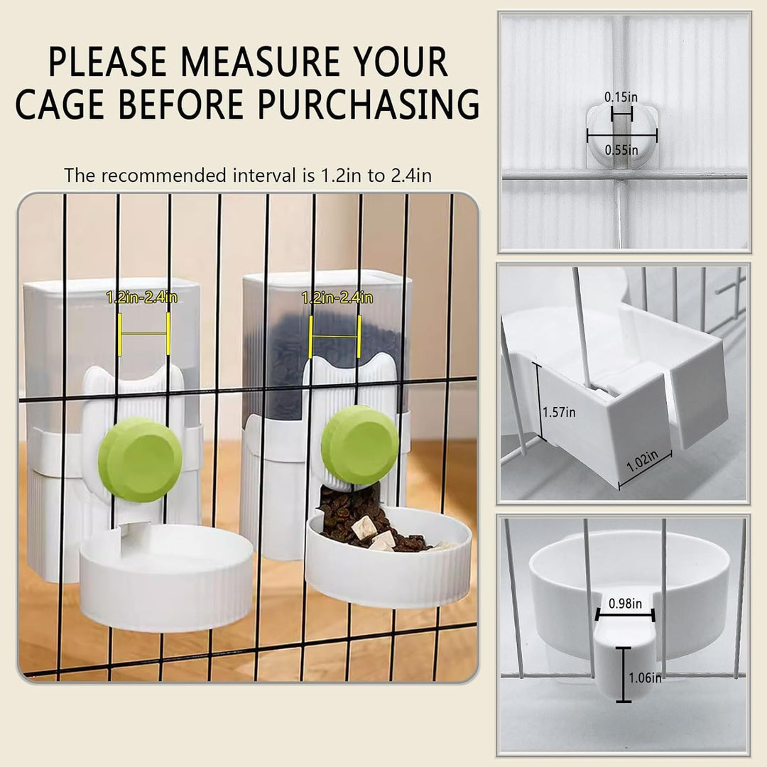 Kathson Rabbit Gravity Auto Feeder Set 35oz Hanging Automatic Food Water Dispenser Cage Automatic Fe