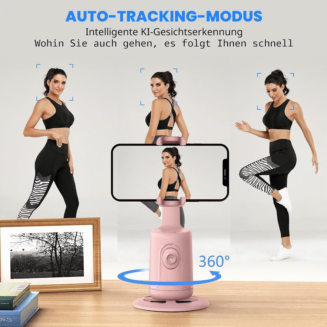 Auto Face Tracking Tripod - Empfindliche bewegliche Halterung, 360°Verfolgung, KI-Chip, Keine App er
