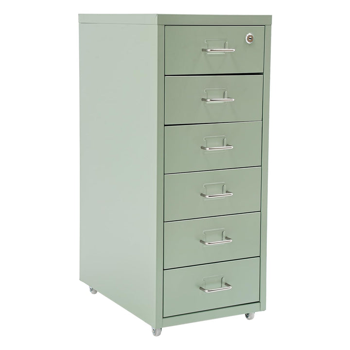 Metall Rollcontainer, Büromöbel für Schreibtisch, Büro Organizer mit 6 Schubladen, Abschliessbarer S
