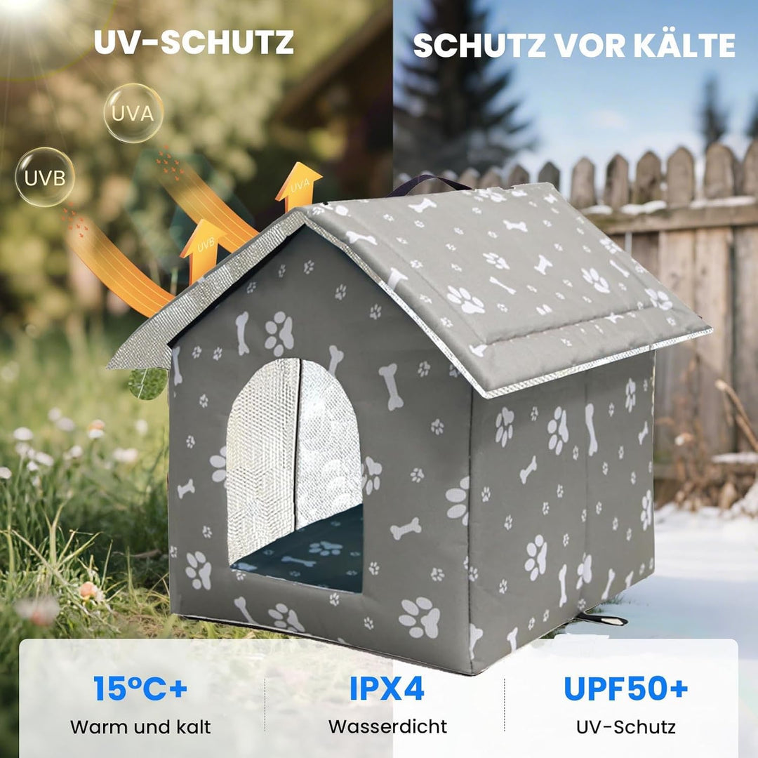 Katzenhaus Outdoor, Katzenhöhle für Draussen, Katzenhaus Für Draussen Winterfest Wasserdicht, Kombin