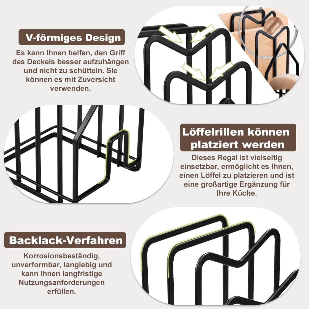 LIMITADA Schneidebrett Rack Schneidebrettständer Schwarz Schneidebrett Halter Ständer Schneidebrett