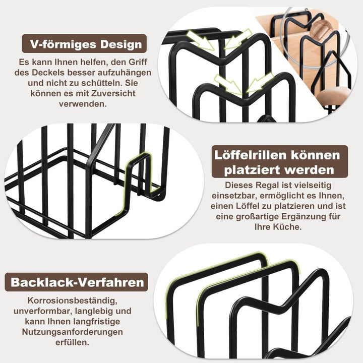 LIMITADA Schneidebrett Rack Schneidebrettständer Schwarz Schneidebrett Halter Ständer Schneidebrett
