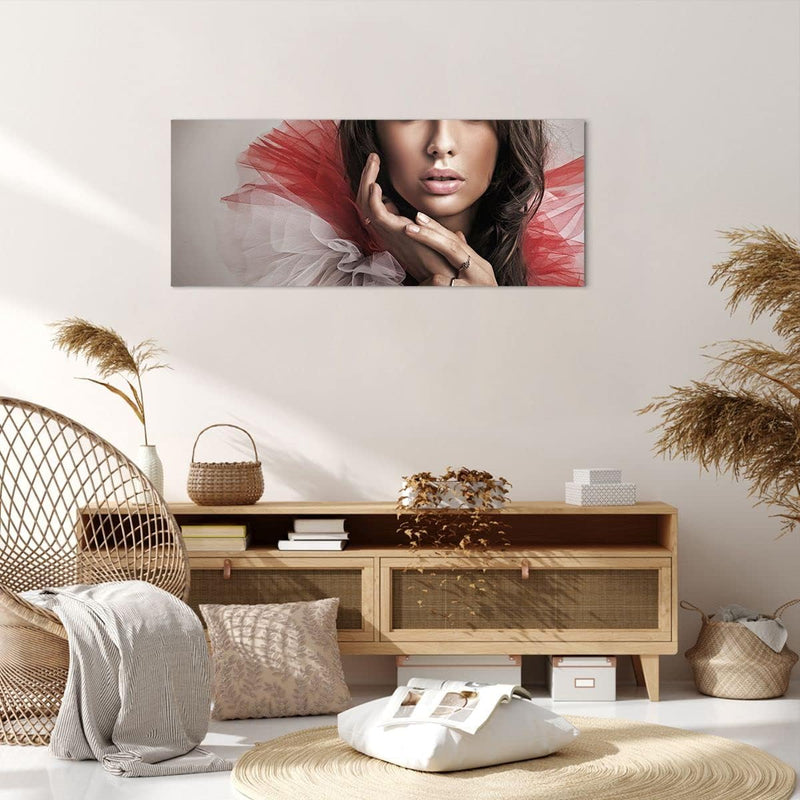 Panorama Bilder auf Leinwand 100x40cm Leinwandbild Schönheit kleid mode modell Gross Wanddeko Bild S