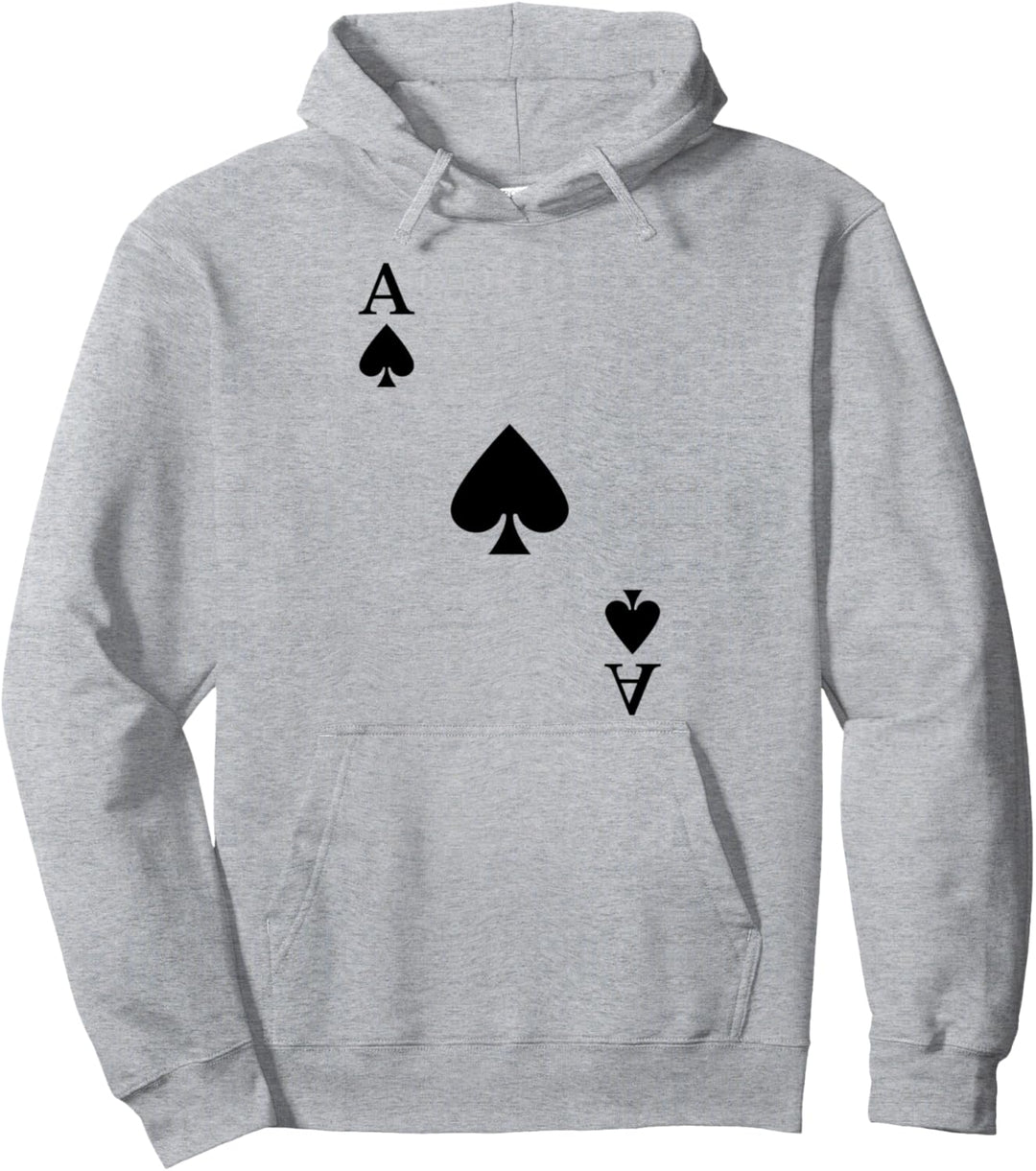Spielkarte Pik Ass Poker Kartenspiel Karneval Kostüm Pullover Hoodie