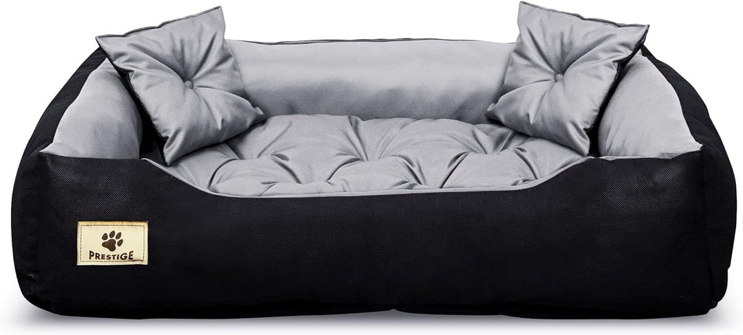 EDANTI Hundebett Hundekissen Katzenbett Tierbett Hundesofa Wasserdicht Grau/Schwarz für grosse mitte
