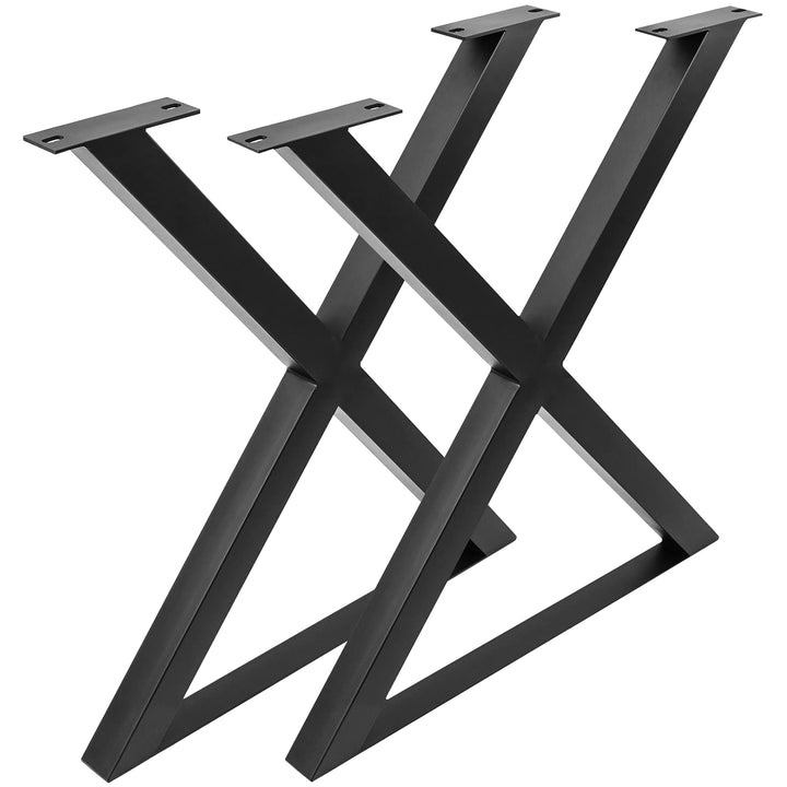 PrimeMatik - Tischbeine in 'X' aus Stahl 680 x 50 x 710 mm 2-Pack
