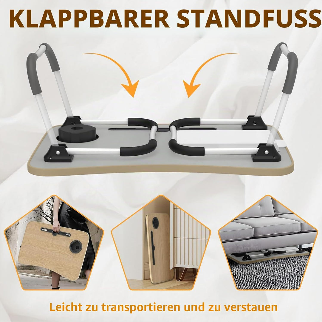 Huracan Laptop Tisch für Sofa, Betttablett Klappbar, Tragbares Laptoptisch für Bett, Lapdesk mit Sch