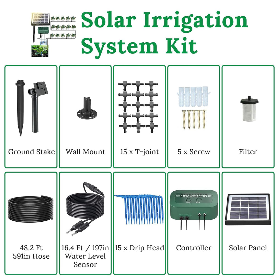 Solar Bewässerungssystem, SoulBay Automatisches Bewässerungssystem Set mit Timer und 150 cm Schlauch