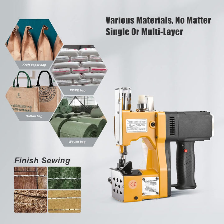 Kotsy sacknähmaschine 220 V Tragbare Nähmaschine für 2 Sekunden/Sack,Sacknähmaschine für Taschen/Sto