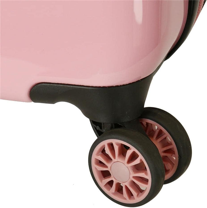 Disney Prinzessinnen Kabinenkoffer, Rosa, 38 x 55 x 20 cm, Hartplastik, seitlicher Kombinationsversc