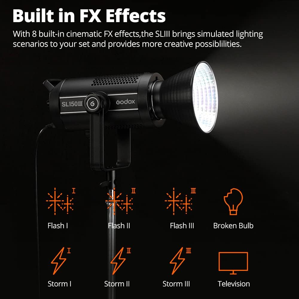 Godox SL150III SL150WIII LED Videoleuchte 160W Tageslicht Ausgewogen 5600K 2.4G Wireless X System CR