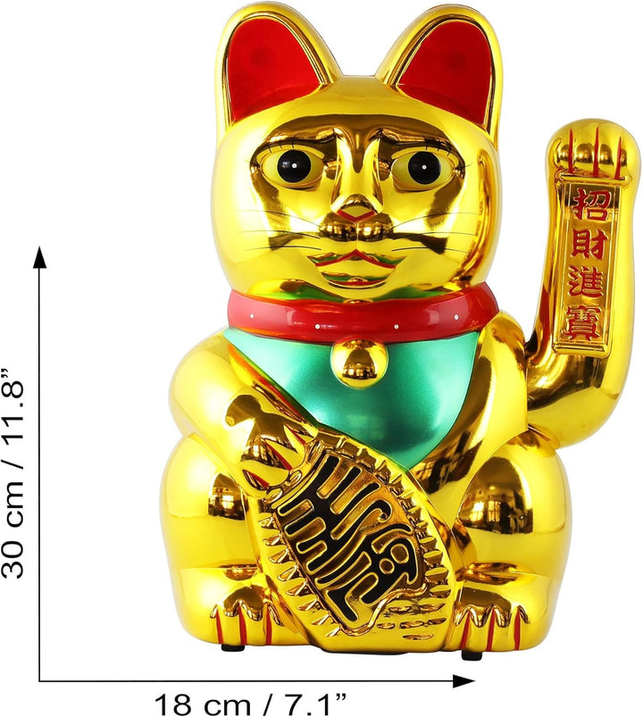 Freak Scene Glückskatze - Maneki-Neko - Winkekatze - 30 cm - Gold