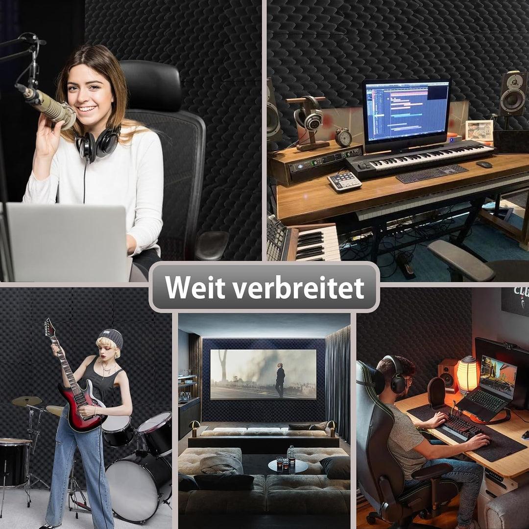AUSLET 24 Stück Schalldämmung Akustikschaumstoff Selbstklebend,Eierkiste Akustikpaneele Selbstkleben