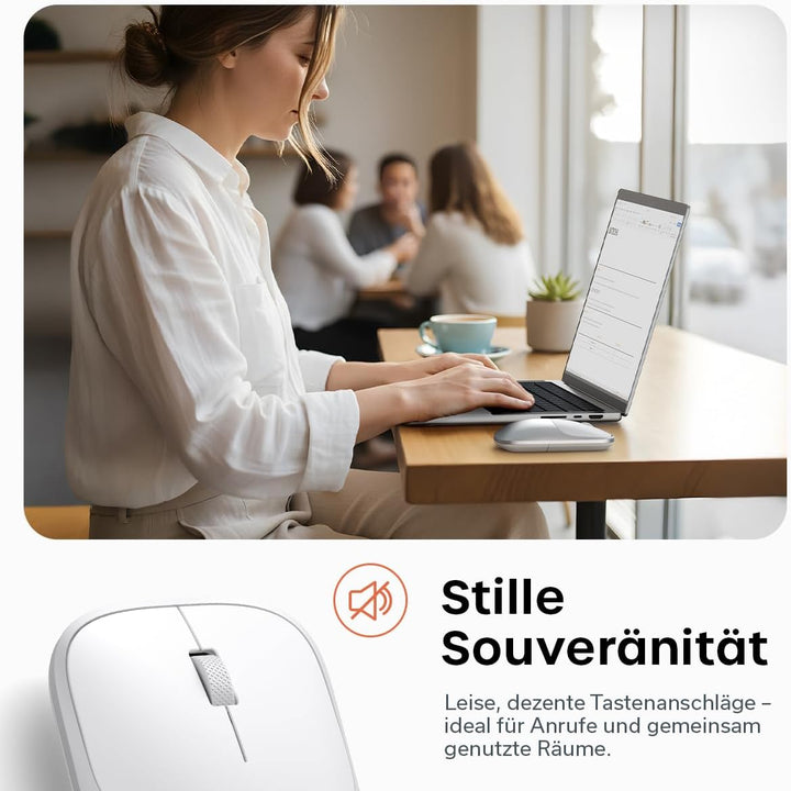 SATECHI Slim EX Kabellose Computermaus, Multi Device Bluetooth & 2,4-GHz für macOS, Windows, iPadOS