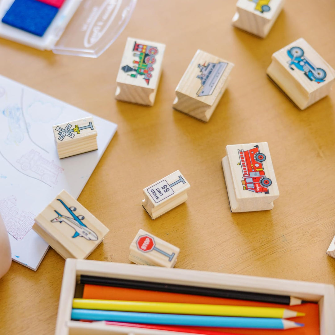 Melissa & Doug Fahrzeugstempelset | Kunsthandwerk | Stempelsets und -schablonen | 4+ | Geschenk für