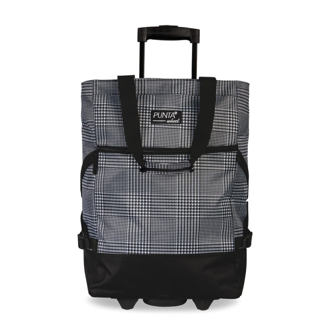 Punta® Einkaufstrolley Schwarz/Silber (33 L) - Stabiler Einkaufswagen für müheloses Einkaufen mit le