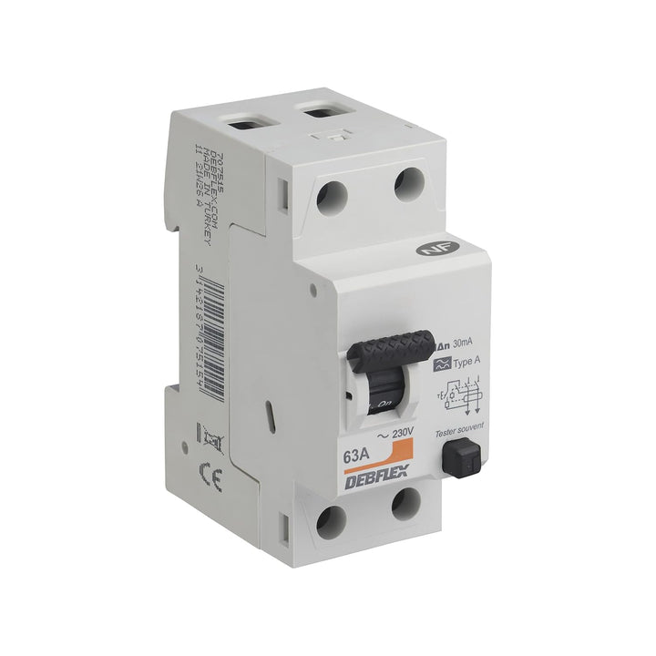 DEBFLEX - DIFFERENTIELLER SCHALTER 2P 30MA 63A 2 MODULE TYPE A - Modular - Modulare Serie - Differen