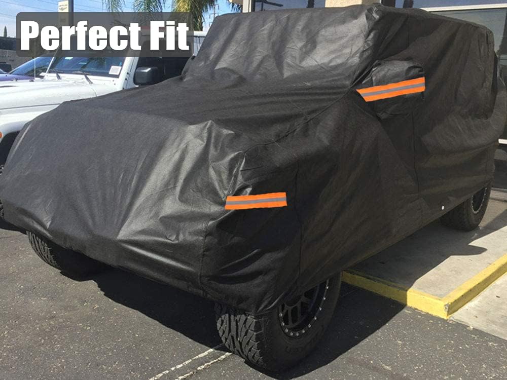 Big Ant Autoabdeckung 100% Wasserdicht Auto Abdeckplane für Jeep Wrangler CJ,YJ, TJ & JK 4 Tür, Auto