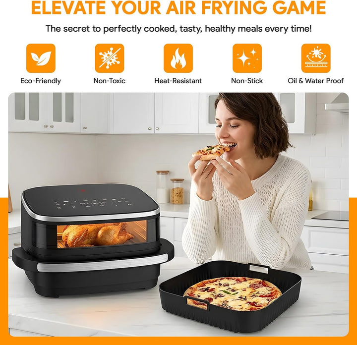 Silikonform HeissLuftfritteuse Zubehör für Tefal Easy Fry XL Surface, 27cm Silikonform Airfryer für
