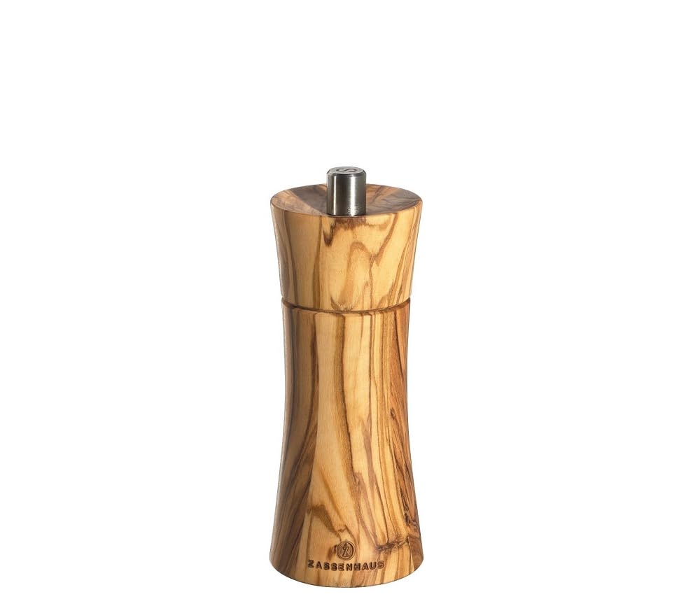 Zassenhaus Salzmühle Frankfurt 18 cm, Olivenholz mit stufenlos verstellbarem Hochleistungs-Keramikma