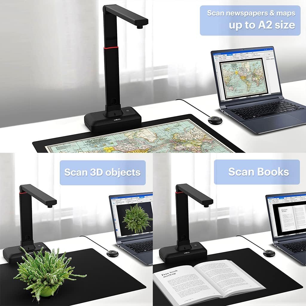 Viisan S21 A2 Overhead-Scanner für Grossformatige Dokumenten & Bücher bis DIN-A2. Auflösung bis 23MP
