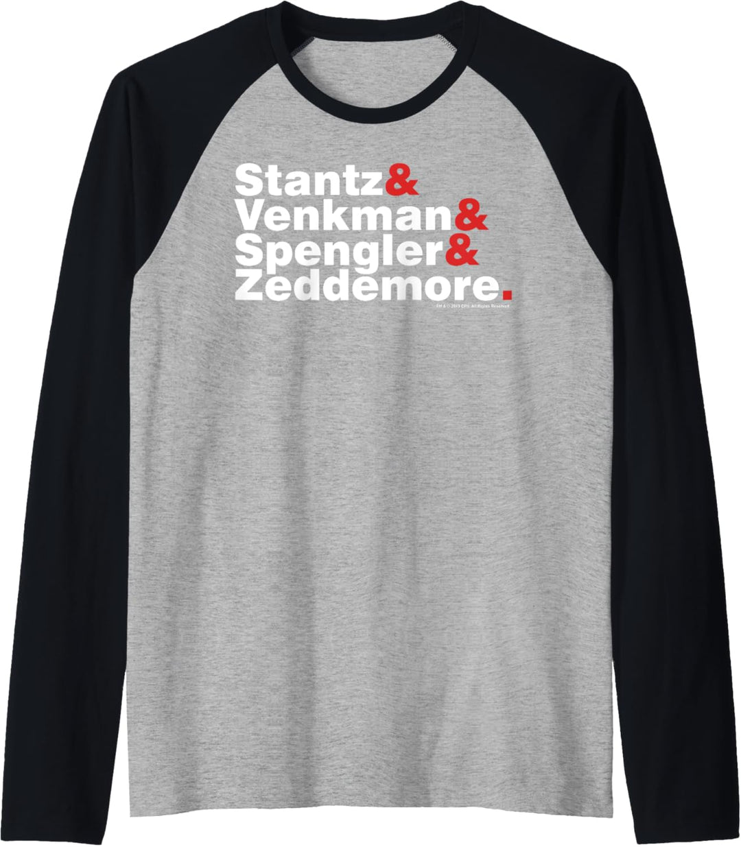 Ghostbusters White & Red Name Stack Raglan