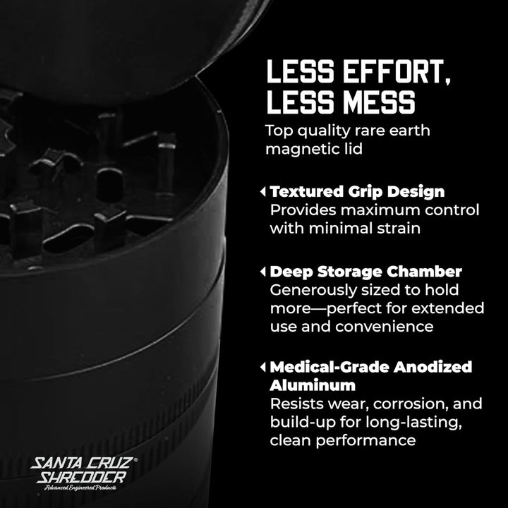 Santa Cruz Shredder Kräutermühle aus Metall, gerändelte Oberseite für stärkeren Halt, 3-teilig, gros