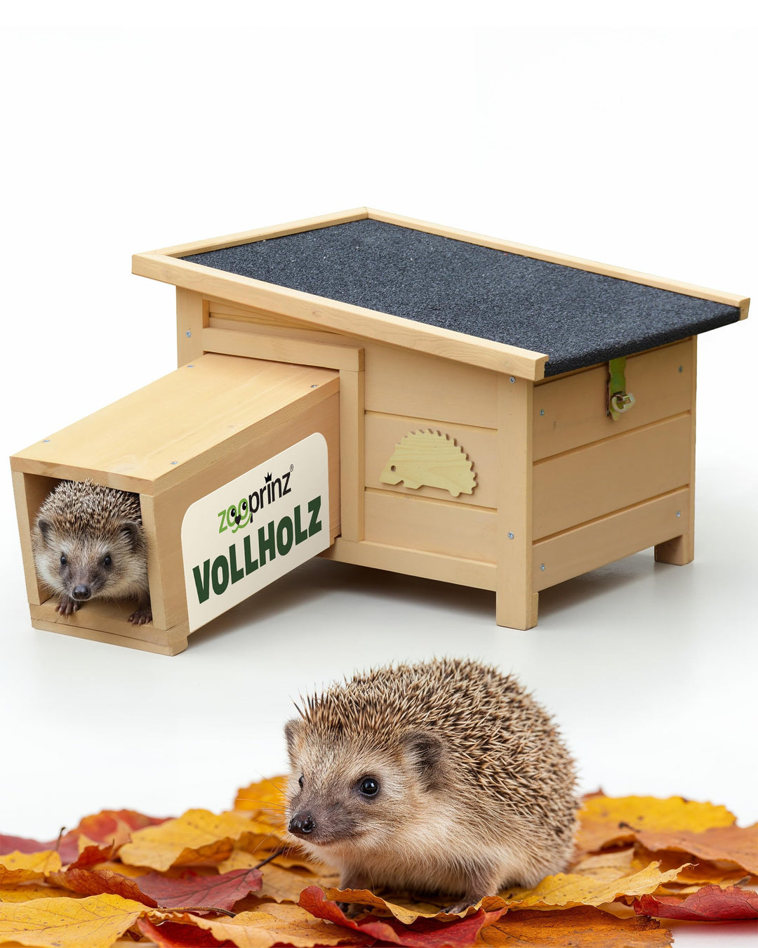 zooprinz Igelhaus Winterfest mit Boden – sicheres Outdoor Igelhotel für den Garten, wetterfestes Hol